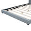 Lit plateforme tapissier grand et simple TG, lit mère et enfant, similicuir, gris