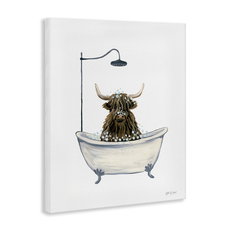 Art mural sur toile Highland Cow, H 20 po x l 16 po