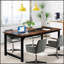 Grand bureau d'ordinateur moderne de 63 pouces pour bureau à domicile, table d'écriture robuste avec cadre en acier et bureau spacieux, pieds réglables-2133837131