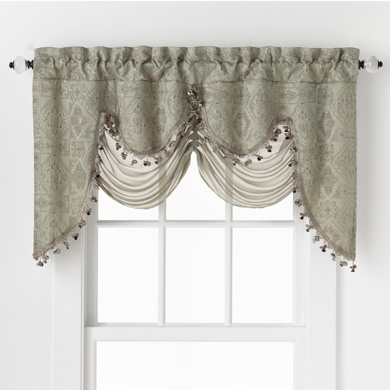 Munsell Damask Swag Window Valance, Sage