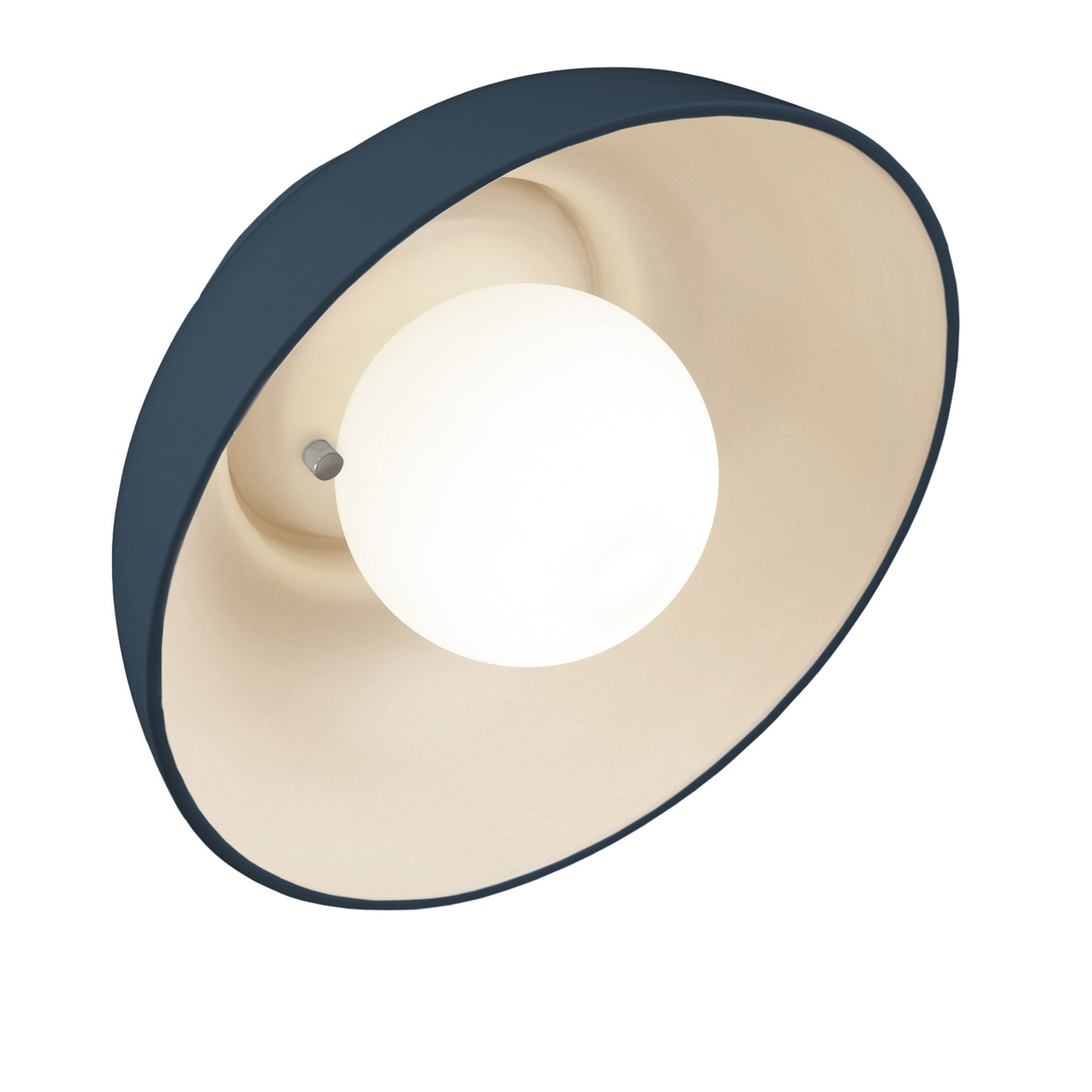 Rana Single Light Ceramic Dimmable Flush Mounted Sconce, Midnight Sky/Matte White