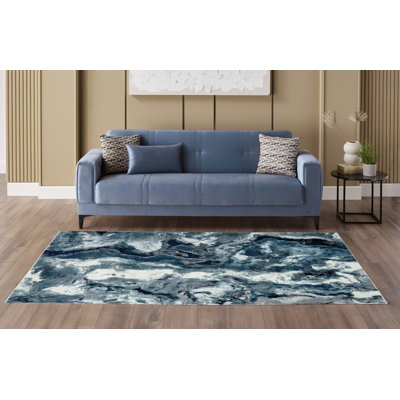 Blace Collection Abstract Contemporary Area Rug