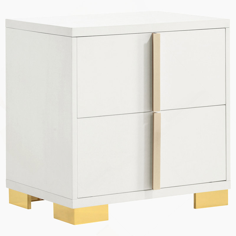 White 2-Drawer Nightstand