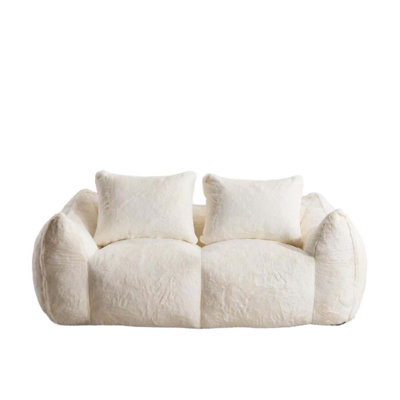 Giant Bean Bag Couch for Adults, Ultra Soft Loveseat Sofa with High-Density Foam, No Assembly Required by Orren Ellis
