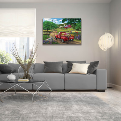 Country Road (Flower Truck)' by Bigelow Illustrations Acrylic Glass Wall Art