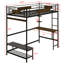 Easy Assembly Loft Bed With Storage And Buckle Fastened Frame Slats