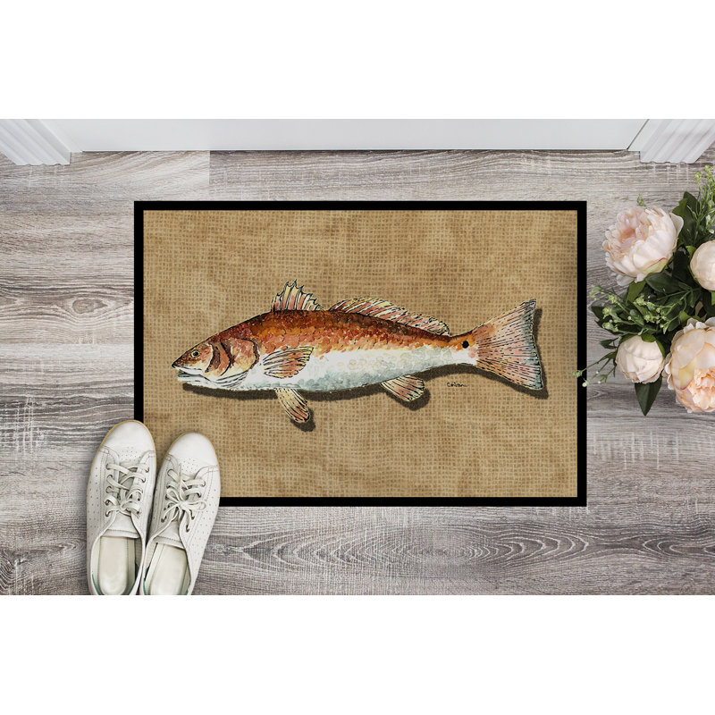 Paillasson d’intérieur antidérapant tiernen Fish, Rectangle 1 pi 6 po x 2 pi 3 po
