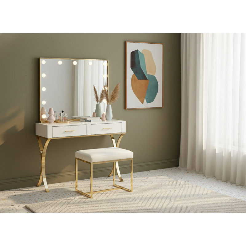 Tabouret de coiffeuse Monroe, Or