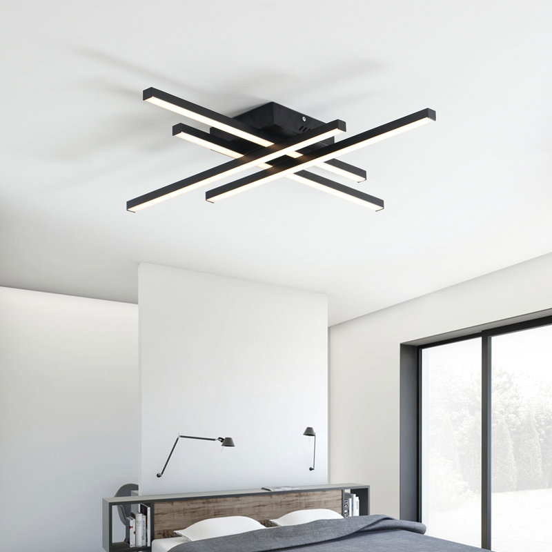 Plafonnier semi-encastré à DEL 4 lumières Whisman 25 pouces, Noir