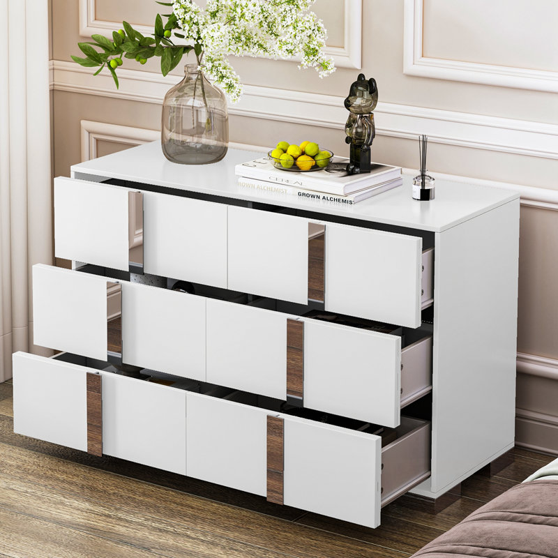 Armoire de rangement avec 6 tiroirs, Blanc