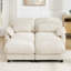 Canapé 2 places à effet nuage avec pouf amovible, ensemble de canapé modulable en chenille confortable, mobilier à combinaison libre pour petit salon.-1894047438