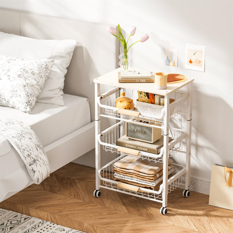 Nyleve 17.13'' H x 12.01'' W Utility Cart with Wheels