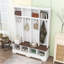 Banc d'arbre de ferme 3 en 1 avec compartiments de rangement et crochets rétro pour hall d'entrée Farmhouse-384568602