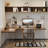 Brown+Clear Rectangular Solid Wood+Acrylic desk-2066081159-2066081178