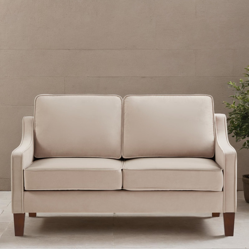 Canapé 52 po, Velours taupe