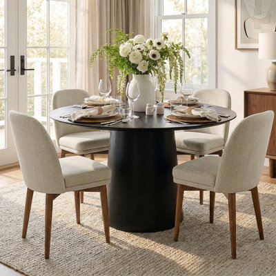 5-Piece Round Dining Table Set For 4