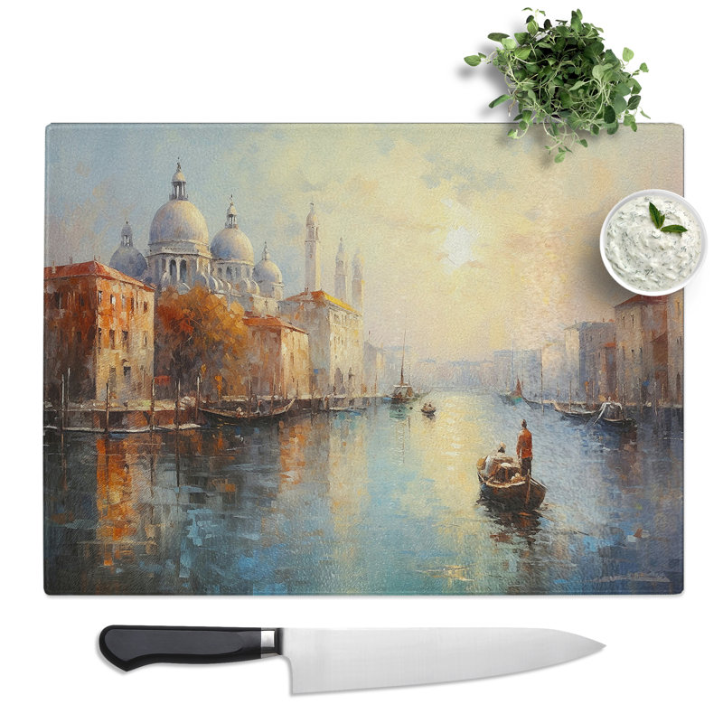 Venice Impressionism  Glass Chopping Board