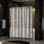 Doublure de douche Moorefield Pebbles PEVA avec œillets noirs, doux au toucher, 72 po x 72 po, transparent