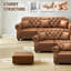 Fauteuil compact en similicuir avec repose-pieds Chesterfield Home Lounge