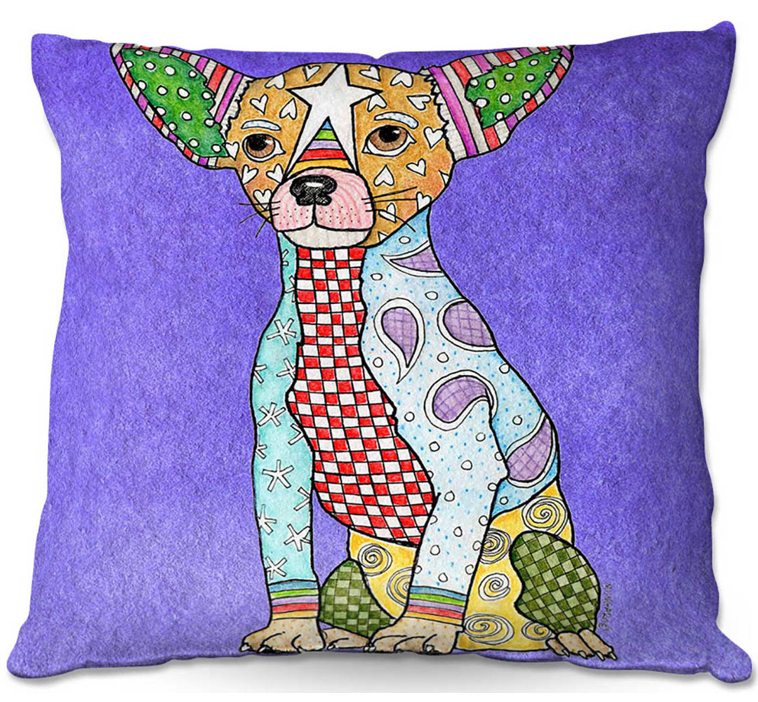 Couch Chihuahua Dog Throw Pillow DiaNoche Designs