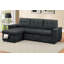 Ensemble de méridienne réversible convertible modulaire avec rangement rembourré en tweed de couleur noire 2 pièces-1508995119