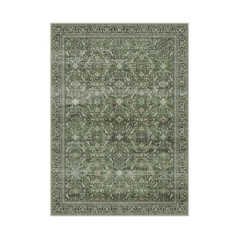 Tapis verts Goudeau pour le salon avec envers antidérapant, Rectangulaire 2 pi x 3 pi, 0.28"