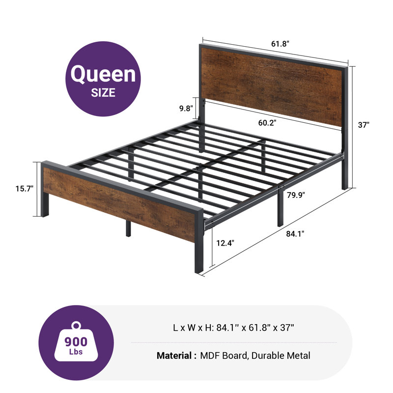Shaurice Platform Bed, Brown, Queen