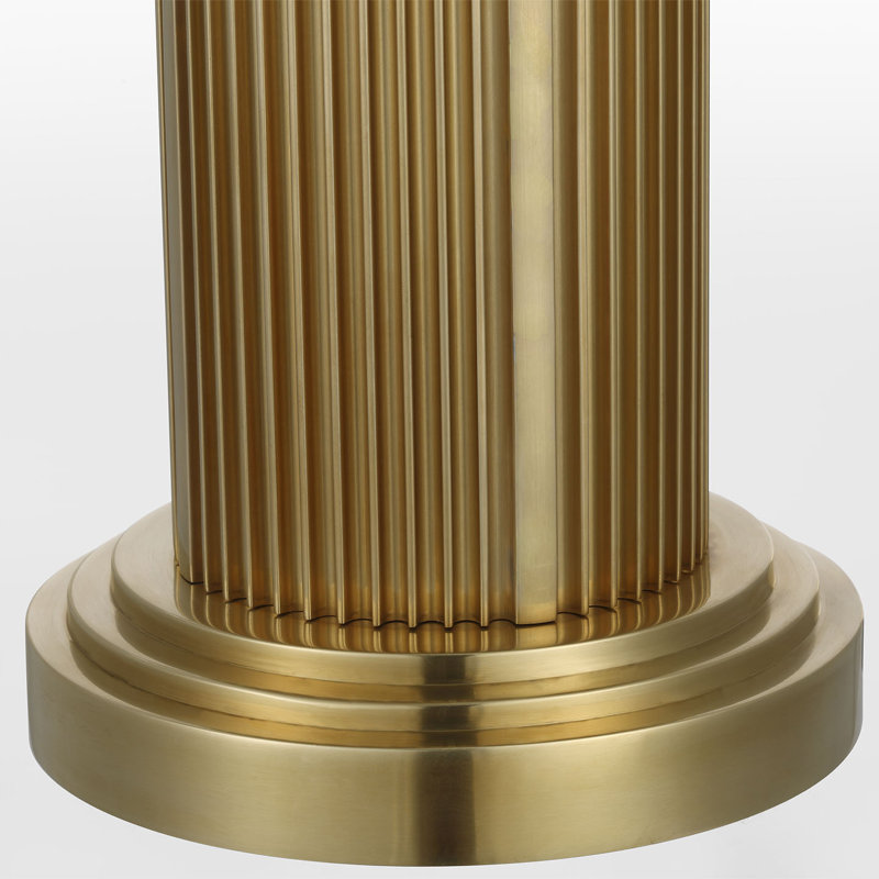 Ralph Lauren Langton 29" Table Lamp in Natural Brass with White Paper Shade, Gold