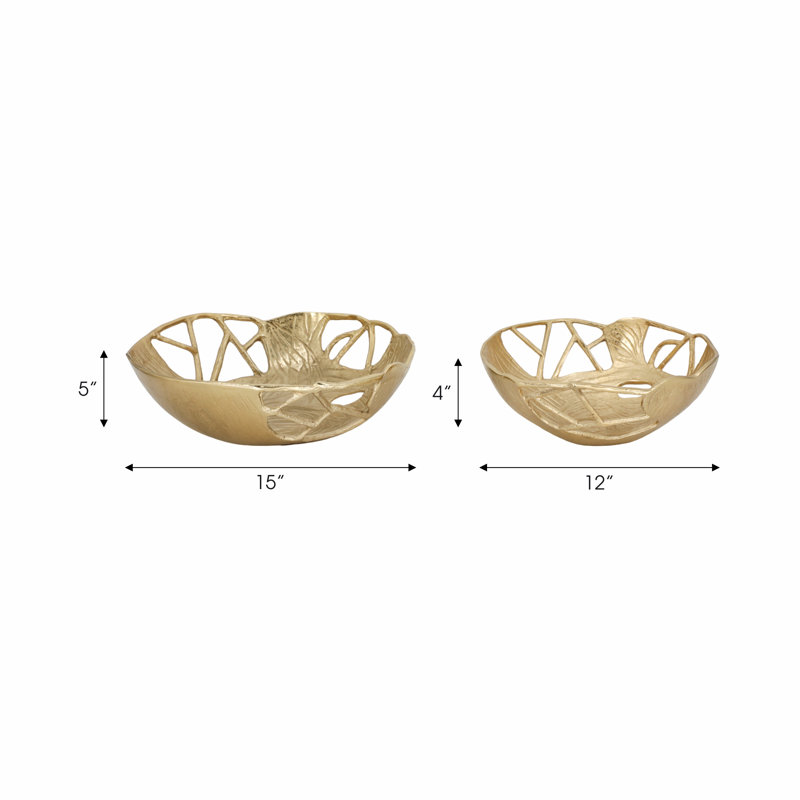 12/15" Tavarris Gold Bowls