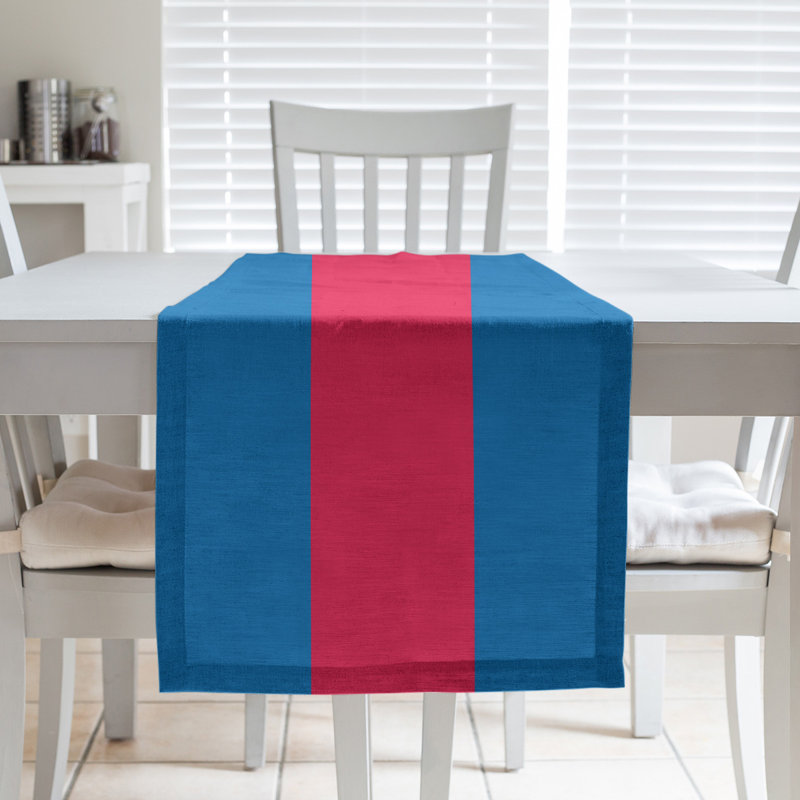 Chemin de table basket Philadelphia, L 72 po x l 16 po, Bleu / rouge / bleu, Sergé de coton