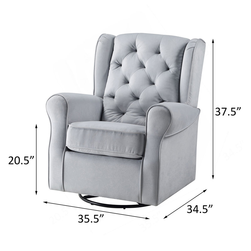 Chaise pivotante grise avec fauteuil oscillant