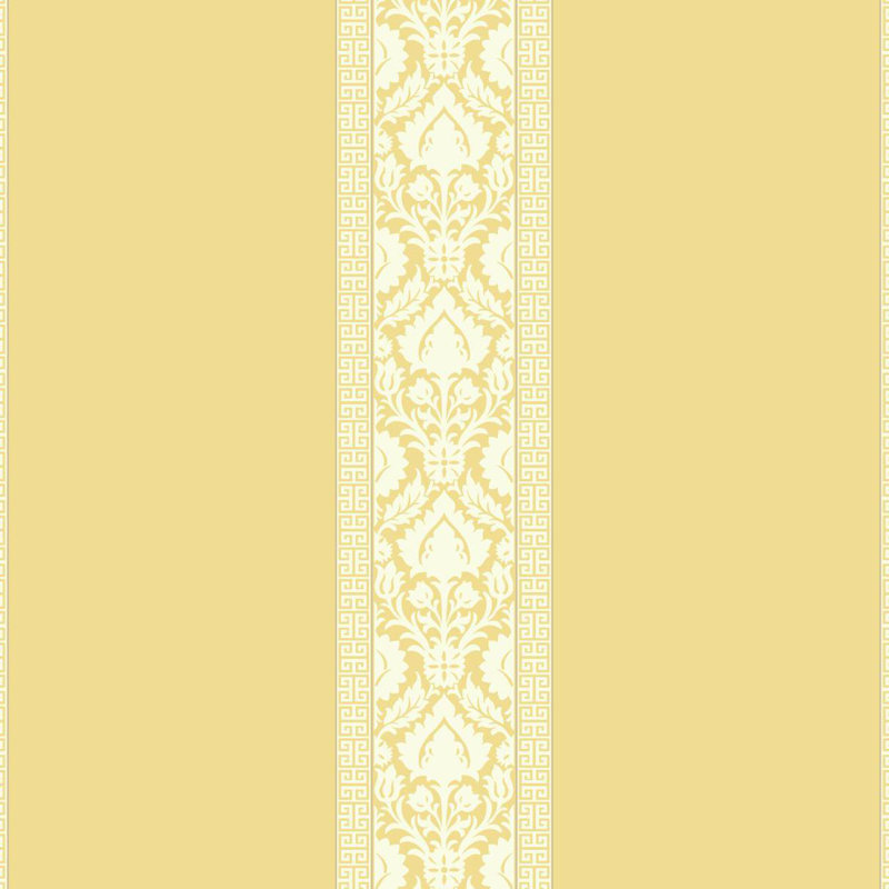 Rouleau de papier peint à rayures Ricard, Jaune / blanc