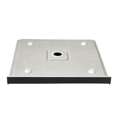 Base de douche rectangulaire noire 36 po x 36 po avec seuil simple et drain central, plateau de douche en alcôve en acrylique antidérapant, finition résistante aux égratignures, facile à nettoyer