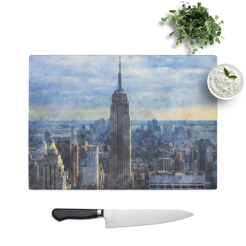 The Empire State Building Vol.2 Painting Chopping Board, 20cm W x 28.5cm L