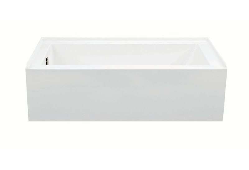 Designer L Alcove Soaking Tub, 18" H x 60" W x 31.75" D, White, Right
