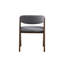 Chaise d'appoint contemporaine avec 2 chaises grises et noyer contemporaines - finition brillante
