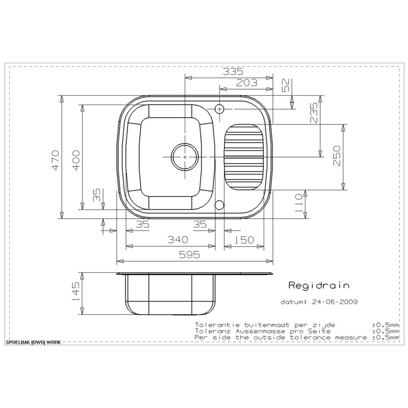 59.5cm x 47cm Inset Kitchen Sink