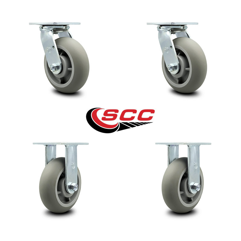 4-Piece Thermoplastic Rubber Caster Set