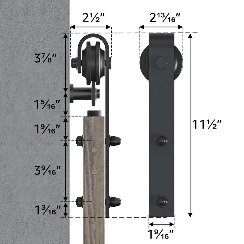 Classic Design Sliding Standard Double Barn Door Hardware Kit (Not Include Door), 144 in.