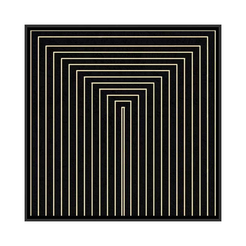 Albree Modern Clinton Plaza, impression sur toile, H 18 po x l 18 po x P 1,5 po, Toile avec cadre noir, Pas de tapis