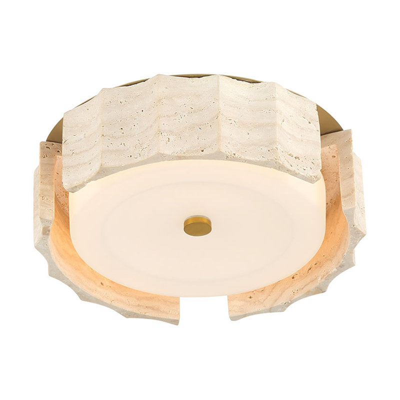 Roslington, plafonnier encastré, 12 po, or, verre opale gravé, Doré