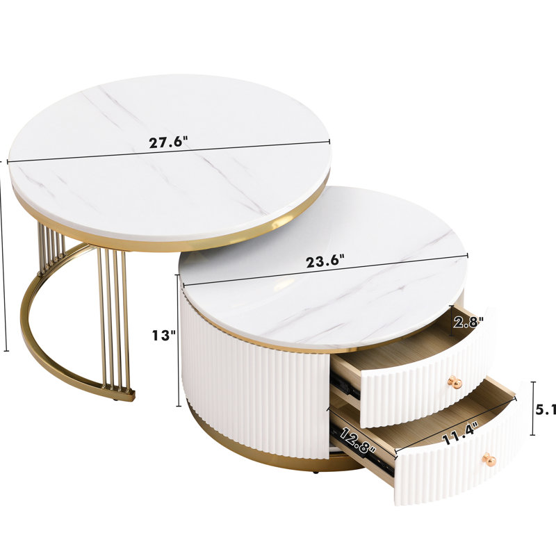 Table basse gigognes 2 tiroirs Elegant Touch