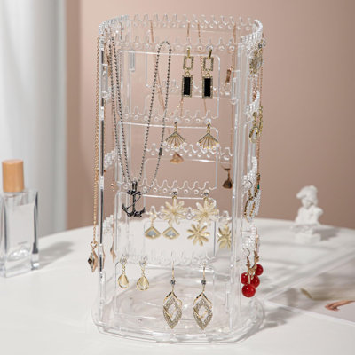 Support à bijoux rotatif à 360 ° pour boucles d'oreilles et colliers