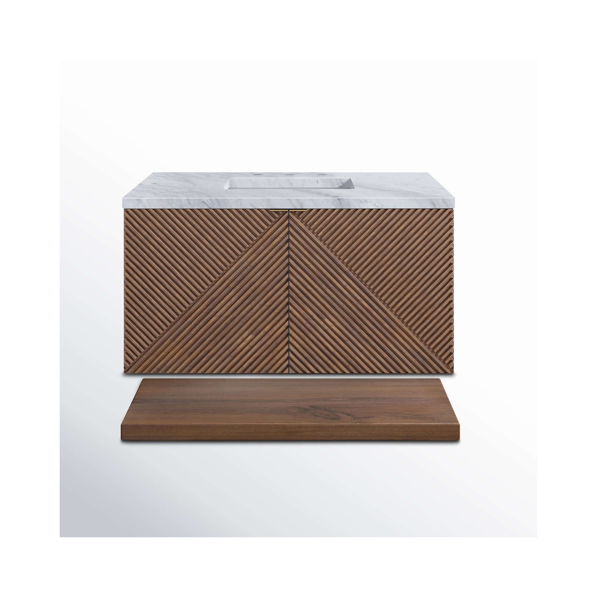 Marcello 36'' Single Bathroom Vanity, Carrara White, 8" Widespread