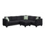 Ensemble de canapé modulaire de 112 po x 87 po, canapé modulaire à 7 places avec repose-pieds, ensemble de canapé d'angle en tissu en L avec 3 coussins