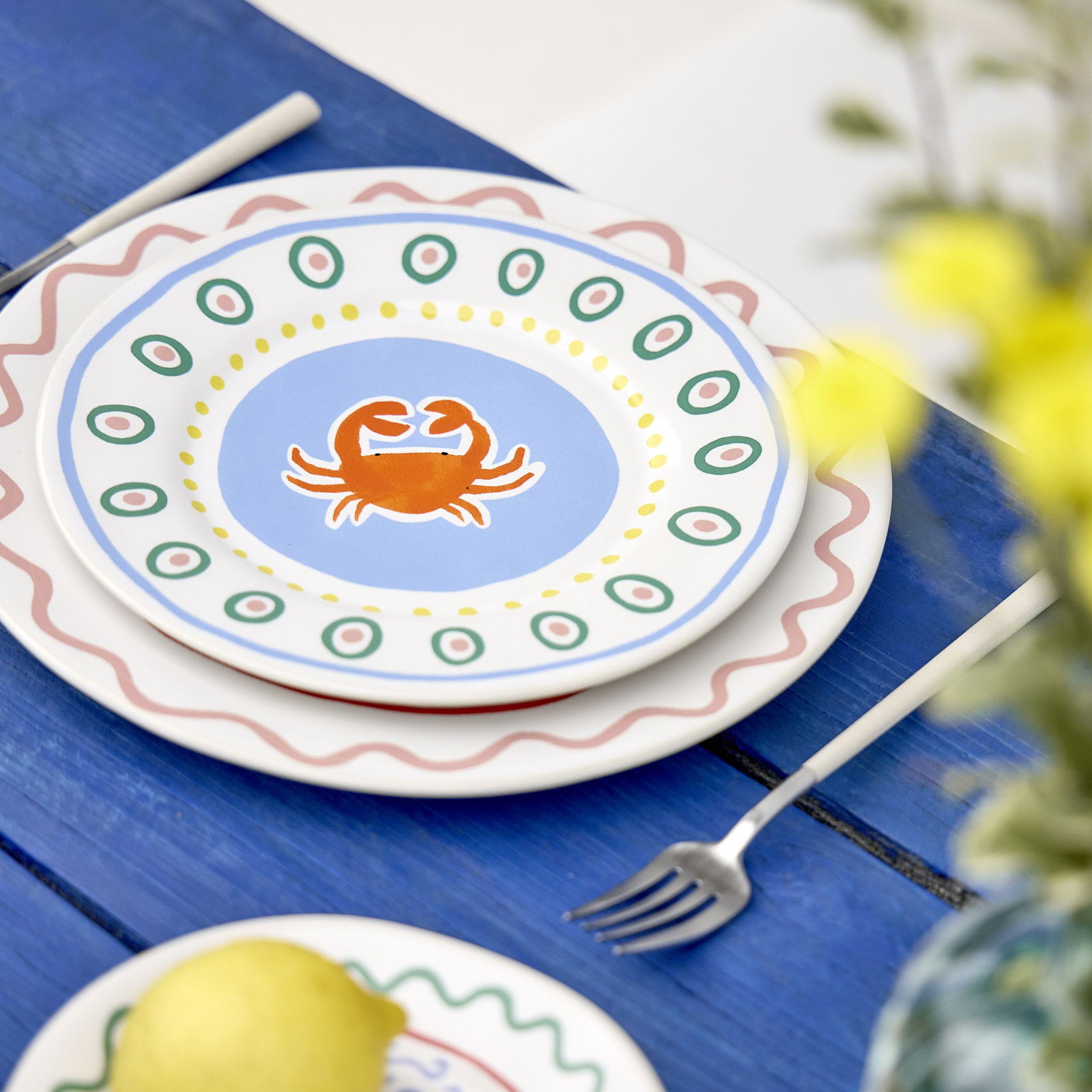 Summer Bliss 8.75'' Stoneware Salad Or Dessert Plate , Set of 6