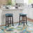 Baylis Swivel Upholstered Stool with Solid Wood Frame-853509555-827600398