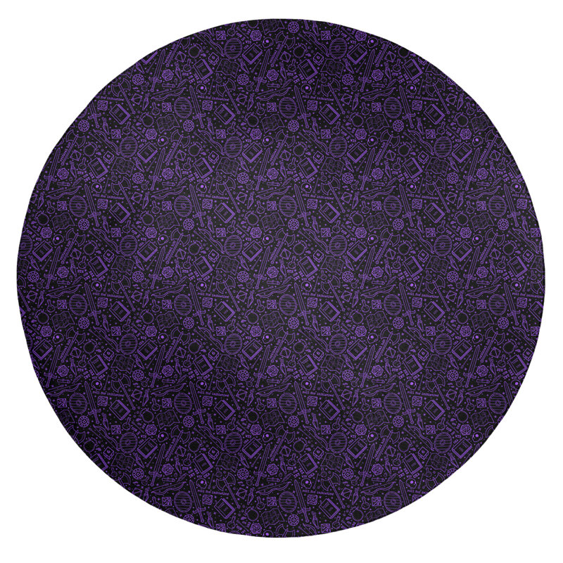Tapis noir/mauve zone, Rond 5 pi