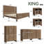 Ensemble de chambre à coucher 4 pièces à grain de bois moderne avec lit plateforme, commode à 5 tiroirs et table de chevet * 2, très grand, brun-132272593-132272594-132272596