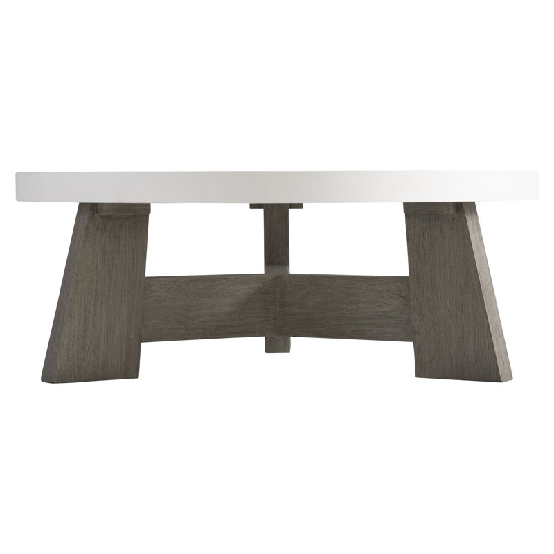 Rochelle 42'' White Glass-Reinforced Concrete Round Cocktail Table
